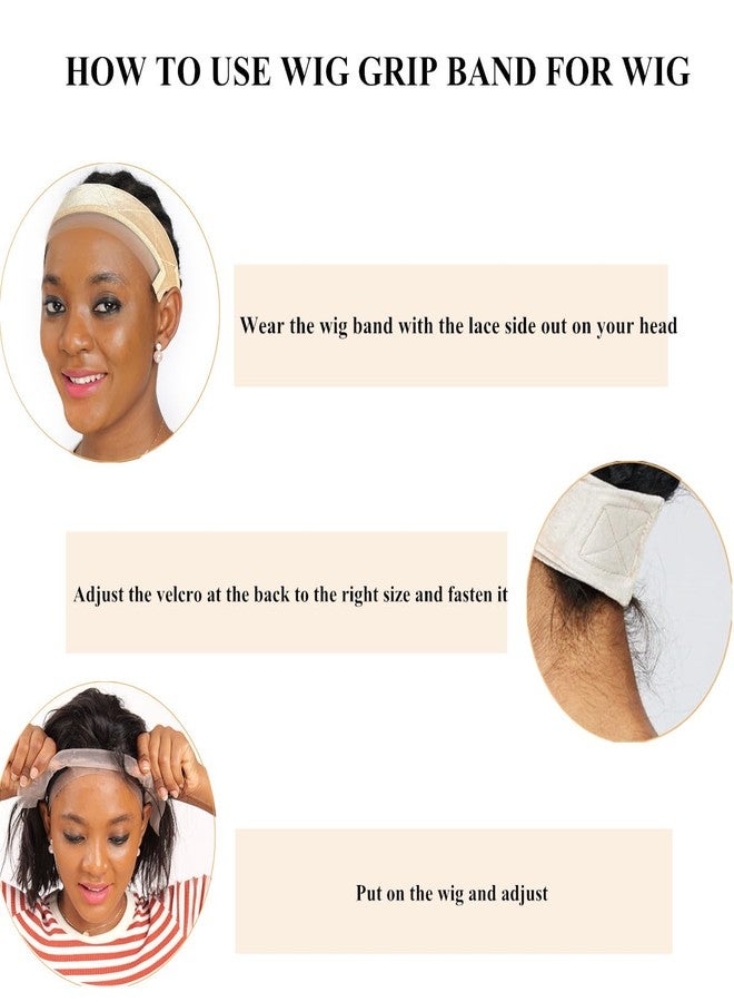 lucicass Wig Grip Band Non Slip Headband for Keeping Wigs in Place Adjustable Lace Wig Band with Silicone Strip for Women(Nude) - Image 3